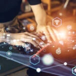 Communication network concept. Digital transformation.